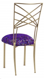 Gold Fanfare with Purple Paint Splatter Cushion