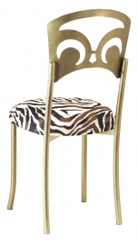 Gold Fleur de Lis with Zebra Stretch Knit Cushion