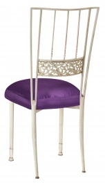 Ivory Bella Fleur with Purple Taffeta Boxed Cushion