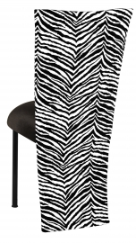 Black and White Zebra Jacket with Black Velvet Cushion on Black Legs