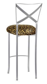 Simply X Barstool with Gold Black Leopard Cushion