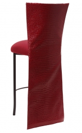 Red Croc Barstool Jacket with Cranberry Stretch Knit Cushion on Brown Legs