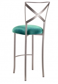 Simply X Barstool with Turquoise Velvet Cushion