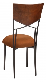 Butterfly Woodback Chair with Copper Suede Cushion on Brown Legs