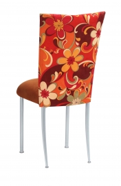 Groovy Suede Chair Cover with Copper Suede Cushion on Silver Legs