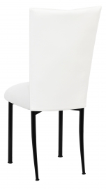 White Leatherette Chair Cover and Cushion on Black Legs