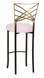Two Tone Fanfare Barstool with Soft Pink Knit Cushion