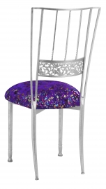 Silver Bella Fleur with Purple Paint Splatter Knit Cushion