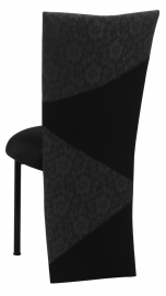Black Velvet Zig Zag Black Lace Jacket with Black Stretch Knit Cushion on Black Legs