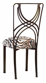 Bronze La Corde with Black and White Zebra Stretch Knit Cushion