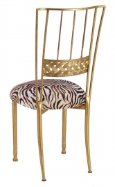 Gold Bella Braid with Zebra Stretch Knit Cushion