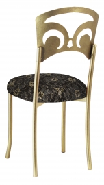 Gold Fleur de Lis with Black Lace with Gold and Silver Accents over Black Knit Cushion