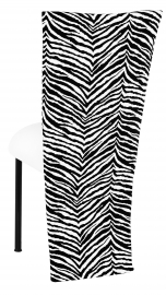 Black and White Zebra Jacket with White Suede Cushion on Black Legs
