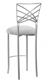 Silver Fanfare Barstool with Silver Stretch Knit Cushion