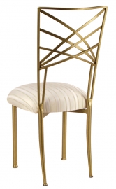 Gold Fanfare with Ivory Stripe Cushion