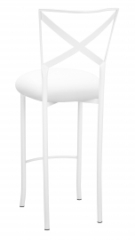 Simply X White Barstool with White Stretch Knit Cushion