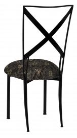 Blak. with Black Lace Gold and Silver Accents over Black Knit Cushion