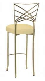 Gold Fanfare Barstool with Buttercup Suede Boxed Cushion