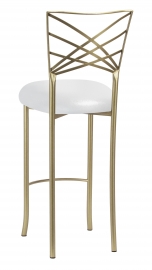 Gold Fanfare Barstool with Metallic Silver on White Knit