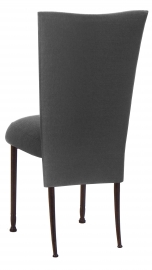 Charcoal Linette Chair Cover and Cushion on Mahogany Legs
