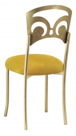 Gold Fleur de Lis with Canary Suede Cushion
