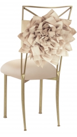 Champagne Bloom with Buttercream Knit Cushion on Gold Legs
