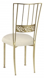 Gold Bella Fleur with Ivory Boucle Cushion