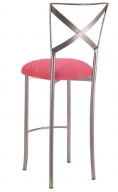 Simply X Barstool with Raspberry Suede Cushion