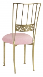 Gold Bella Fleur with Pink Sparkle Velvet Cushion