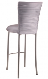 Chloe Silver Stretch Knit Barstool Cover and Cushion on Silver Legs