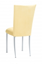 Buttercup Suede Chair Cover and Cushion on Silver Legs