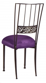 Mahogany Bella Fleur with Purple Taffeta Boxed Cushion