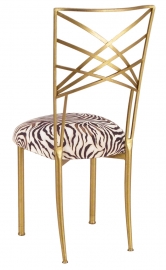 Gold Fanfare with Zebra Stretch Knit Cushion
