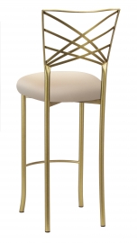 Gold Fanfare Barstool with Buttercream Knit Cushion