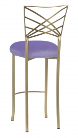 Gold Fanfare Barstool with Lavender Velvet Cushion