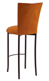 Copper Suede Barstool Cover and Cushion on Brown Legs