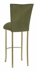 Sage Suede Barstool Cover and Cushion on Gold Legs