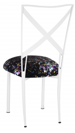 Simply X White with Black Paint Splatter Cushion