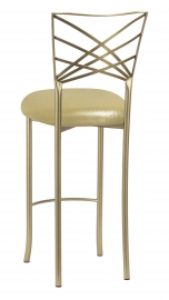 Gold Fanfare Barstool with Metallic Gold Knit Cushion
