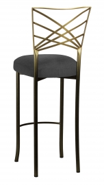 Two Tone Fanfare Barstool with Charcoal Linette Boxed Cushion