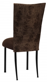Durango Chocolate Leatherette with Chocolate Suede Cushion on Black Legs