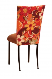 Groovy Suede Chair Cover with Copper Suede Cushion on Brown Legs
