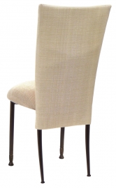 Parchment Linette Chair Cover and Cushion on Mahogany Legs