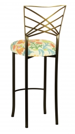 Two Tone Fanfare Barstool with Floral Bloom Boxed Cushion