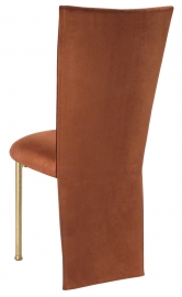 Cognac Suede Jacket and Cushion on Gold Legs