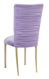 Chloe Lavender Velvet Chair Cover and Cushion on Gold Legs