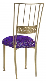 Gold Bella Braid with Purple Paint Splatter Knit Cushion
