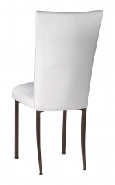 White Linette Chair Cover and Cushion on Brown Legs