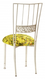 Ivory Bella Fleur with Yellow Paint Splatter Knit Cushion