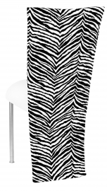 Black and White Zebra Jacket with White Suede Cushion on Silver Legs